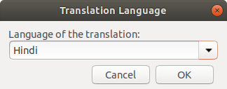 Language selection