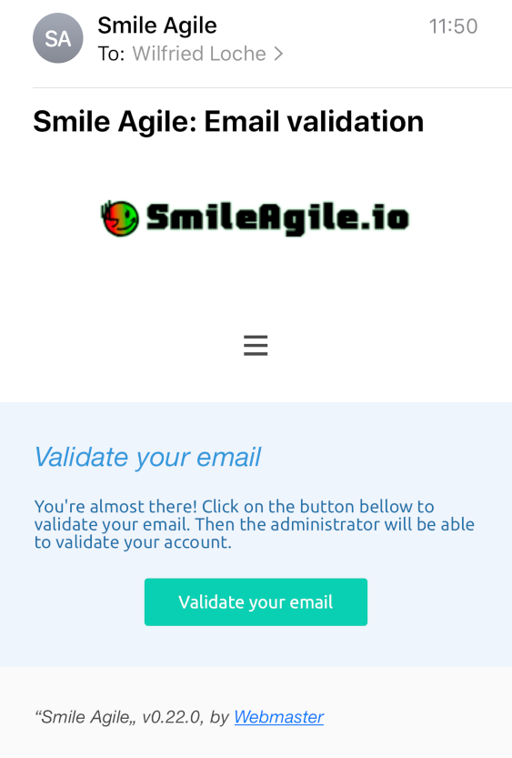 Sign up: Email received
